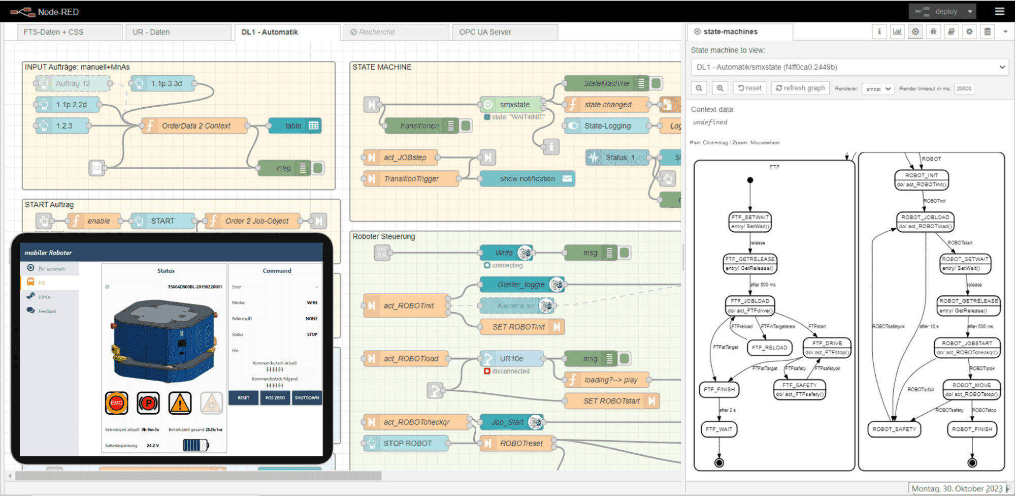 Control the Automated Guided Vehicle and the Universal Robot via OPC UA and Real-Time Data Exchange "Control the Automated Guided Vehicle and the Universal Robot via OPC UA and Real-Time Data Exchange"